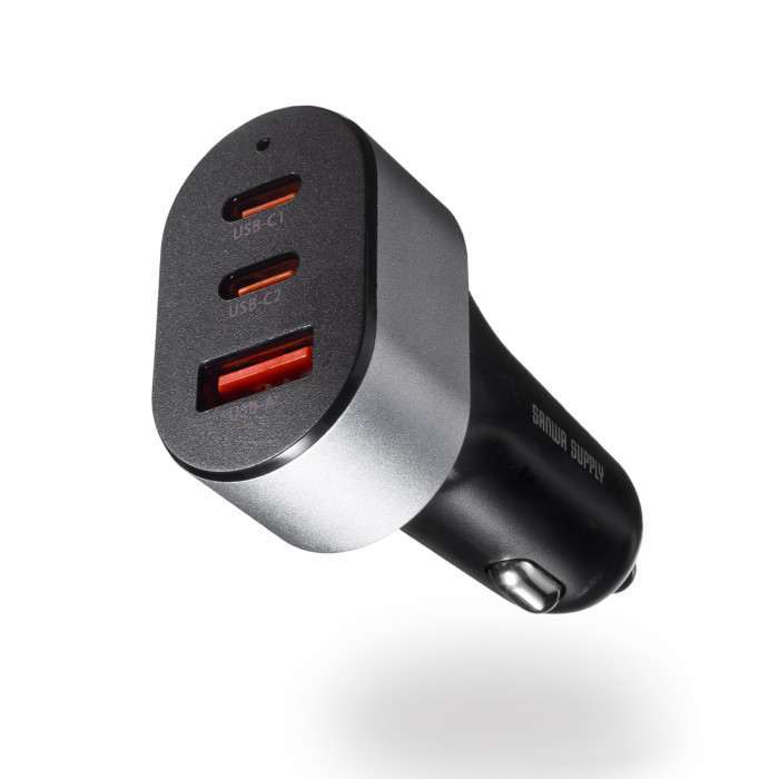 【代引不可】USB Power Delivery対応カーチャージャー（3ポート・67W） CAR-CHR83CPD サンワサプライ CAR-CHR83CPD