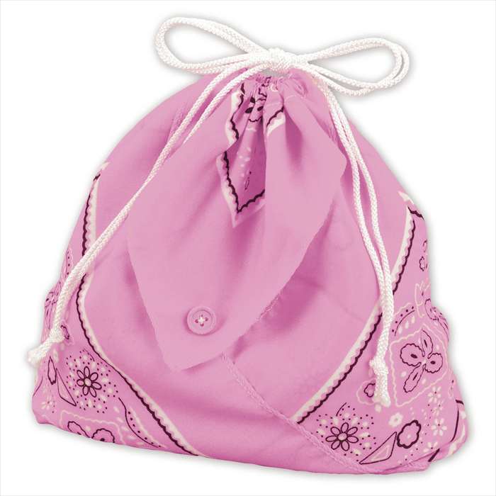 バンダナ巾着 桃 オリジナル 手作り 手芸 ハンドメイド 家庭科 アーテック 50588