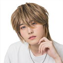 WIGGY RICH メンズ ミディアムウルフ ミックスゴールド ウィッグ かつら パーティー イベント コスプレ 仮装 変装 小道具 クリアストーン 4560...