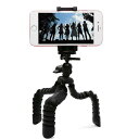 【代引不可】スマートフォン用 フレキシブル三脚 変形自在 撮影 動画 ホルダー付き コンパクト 持ち運び 便利 ブラック エレコム P-STFLBK(2)