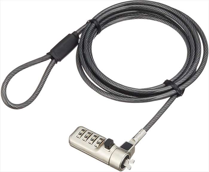 【代引不可】セキュリティワイヤーロック NanoSaver(2.5×6)互換 ダイヤル式シリンダ錠 パソコン用心 泥..