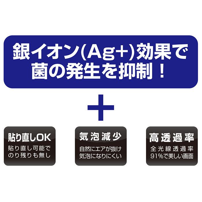 任天堂 Switch用 液晶保護フィルム 抗菌フィルム 指紋防止 高透明度 ハードコート アローン ALG-NSABF kaichouseikatsu-10042640 補聴器専門店 快聴生活 サンプル画像2