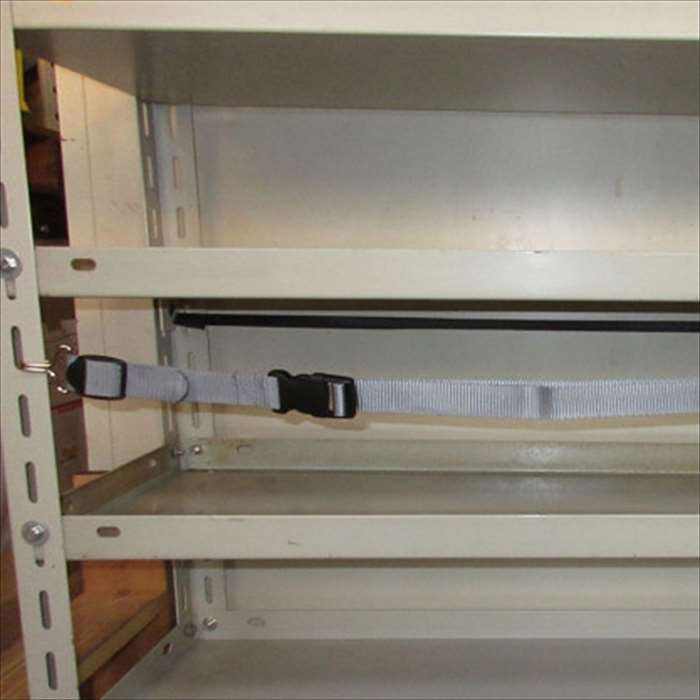 【代引不可】落下ストッパー フック式 150cm 什器用 落下防止ベルト 耐震ベルト 耐震グッズ 簡易設置 ..