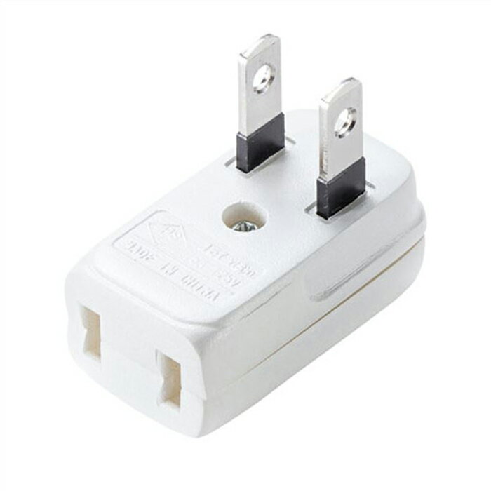 スペースアダプタ 2P 1個口 縦型 2個入 コンセント 電源タップ 変換アダプタ スッキリ コンパクト 便利 ホワイト サンワサプライ TAP-B54