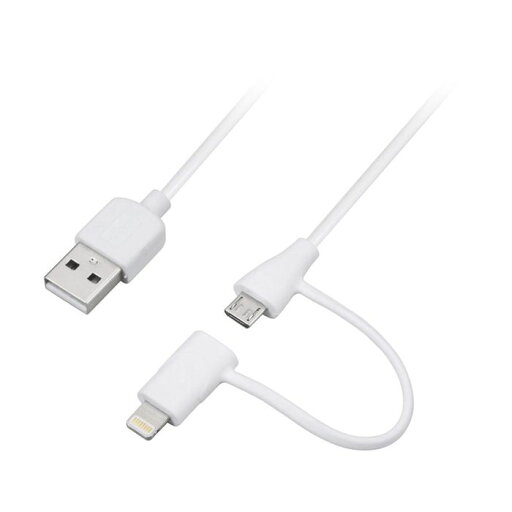 Lightning/microUSB-USB 充電・データ転送ケーブル 15cm 急速充電 iPhone スマホ ホワイト グリーンハウス GH-ALTMBA15-WH Lightning/microUSB-USB 充電・データ転送ケーブル 15cm 急速充電 iPhone スマホ ホワイト グリーンハウス GH-ALTMBA15-WH