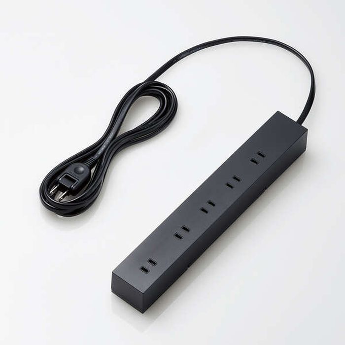 【代引不可】電源タップ 10個口 3.0m 回転脚付上面5口＋側面5口タップ ほこり防止シャッター 雷ガード ブラック エレコム T-KF04-21030BK