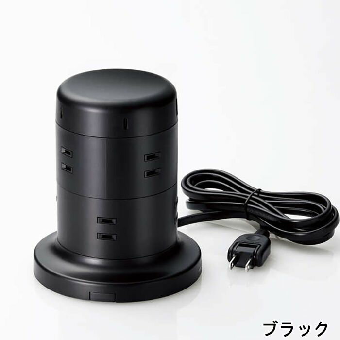【代引不可】電源タップ USB Type-C×2+USB-A×3 2P 8個口タワータップ コード長2m USBタップ 電源アダプター スマホ タブレット PC 充電 エレコム ECT-2120