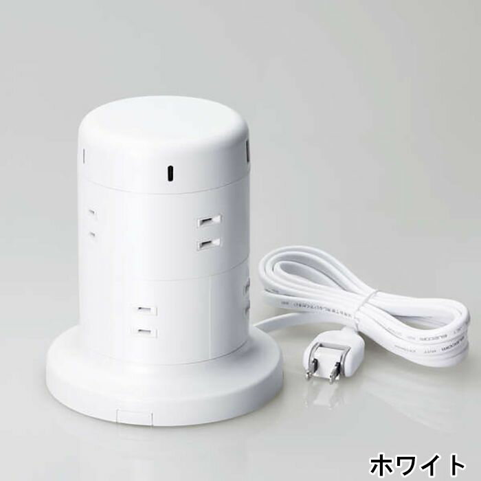 【代引不可】電源タップ USB Type-C×2+USB-A×3 2P 8個口タワータップ コード長2m USBタップ 電源アダプター スマホ タブレット PC 充電 エレコム ECT-2120