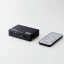 【あす楽】【代引不可】HDMI分配器 4K60Hz対応 18Gbps 3ポート 3入力/1出力 メタル筐体 コンパクト ACアダプター付属 高精細 臨場感 映像 分配 エレコム DH-SW4KP31BK