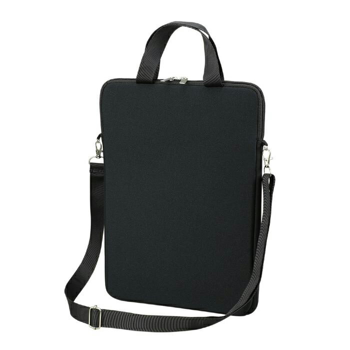 PC・タブレット用 クッションケース L ショルダー付 ノートPCケース タブレットケース 保護ケース シンプル 収納 持ち運び ブラック アーテック 9178...