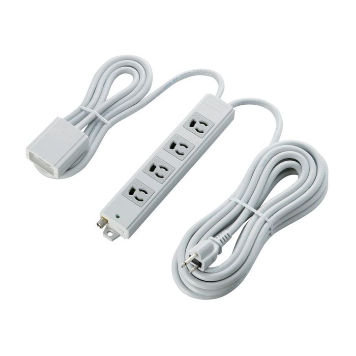 【沖縄・離島配送不可】【代引不可】手元で接続機器の電源を一括でON/OFF！ 手元スイッチ付二重構造工事用タップ 1.5m+5m エレコム T-WRMT3450LG/RS