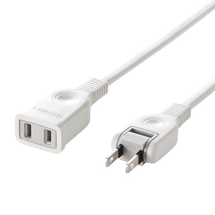 【代引不可】電源延長コード（2P・1m） タップや機器の電源延長に便利なコード トラッキング火災防止絶縁キャップ付きスイングプラグ採用 サンワサプライ TAP-EX2101