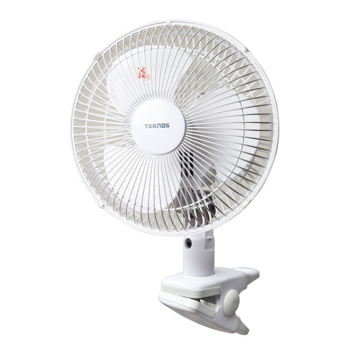 扇風機 クリップ式扇風機 23cm羽根 首振り ホワイト 家庭用 家電 テクノス CI-236