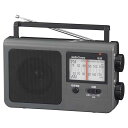 ポータブルラジオ 低音強調機能 コンセント、電池の2電源 ワイドFM 単2形×4本使用 グレー 持ち運び 散歩 外出 アウトドア 防犯 防災 非常時 OHM R...