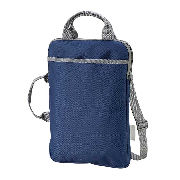 PCタブレット用クッションバッグ ネイビー リュック ショルダーバッグ 保護 傷防止 学校 登校 アーテック 91878