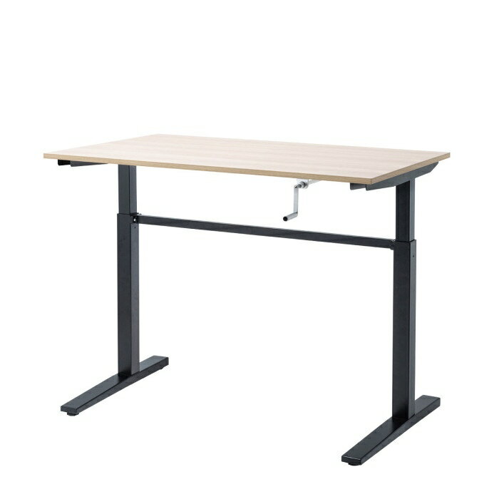 【北海道・沖縄・離島配送不可】【代引不可】手動昇降デスク W1200 パソコンデスク 机 高さ調整 施設 学校 オフィス 1200mm 薄い木目 サンワサプライ ERD-SH12070LMN