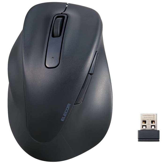 【代引不可】無線 マウス 静音 ワイヤレス 5ボタン 左手専用 Windows 11 10 mac Chrome 対応 抗菌 Mサイズ EX-G ブラック エレコム M-XGM31DBSKBK