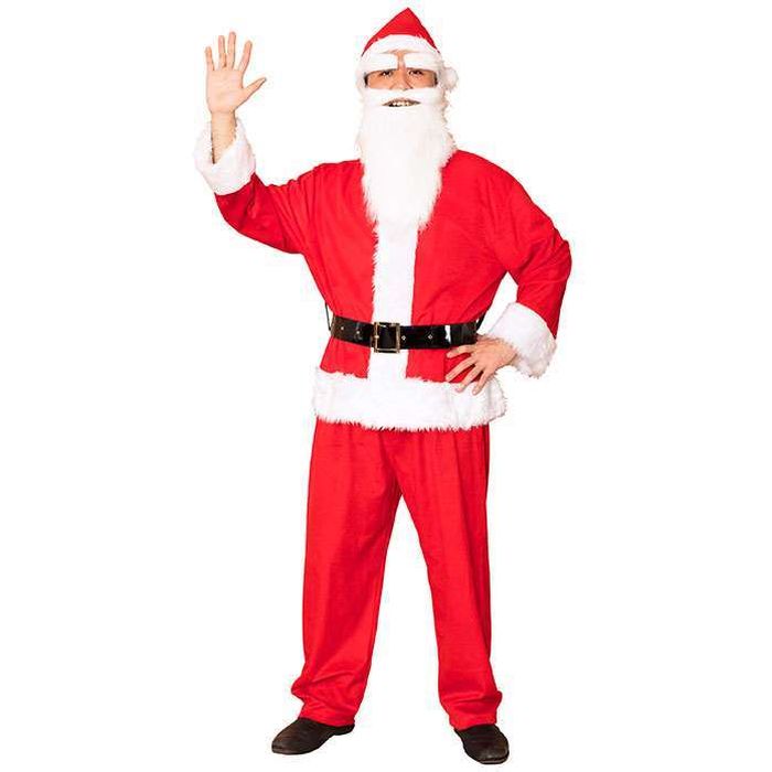 XM GOGOサンタさん レッド 帽子 眉毛 ヒゲ ジャケット パンツ ベルト 仮装 コスプレ 衣装 忘年会 クリ..