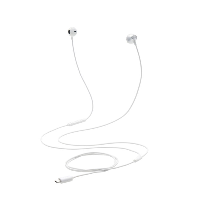 【代引不可】タイプC イヤホン 有線 マイク付き セミオープン型 断線しにくい高耐久 通話対応 音量調整 【 USB Type-C ポート搭載 iPhone iPad Android 他対応 】 シルバー エレコム EHP-DF13IMSV