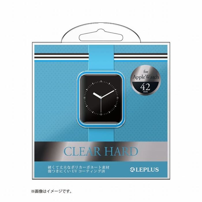 AppleWatch 42mm ϡɥ CLEAR HARD ꥢ֥롼 LEPLUS LP-AW42HGCBL