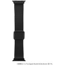 Apple Watch 42(Series 1,2,3)/44/45/46/49mm バンド 「CORVIN」 裏面ラバーマグネットレザーバンド ブラック LEPLUS NEXT LN-AW49B22BK