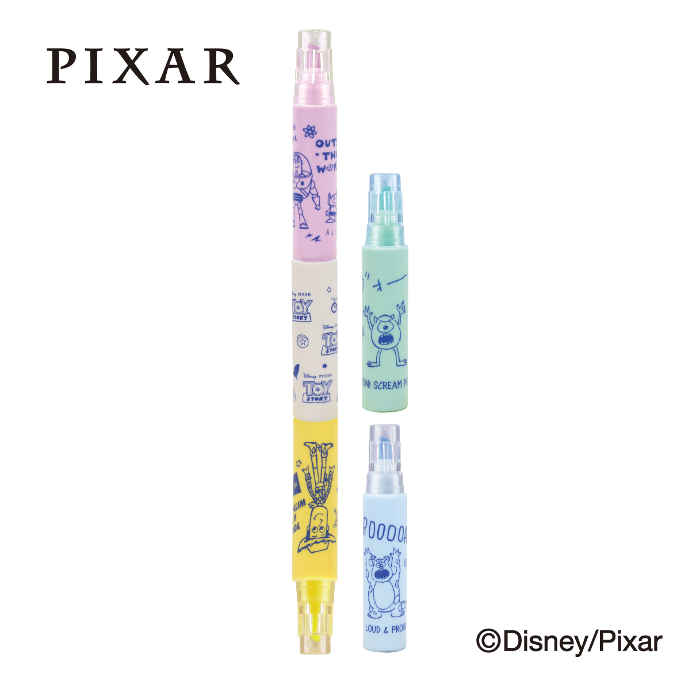 つながるマーカー セット ディズニー ピクサー ツインペン(太字・細字) 蛍光ペン 蛍光マーカー 文房具 筆記用具 アンドバーレル &barrel エポックケミ...