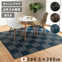 【北海道・沖縄・離島配送不可】【代引不可】カーペット ラグ ござ 本間4.5畳 約286.5×286cm ダイニングラグ 日本製 ポリプロピレン 洗える ダニが...