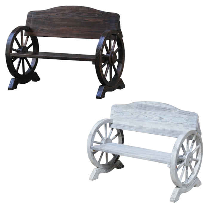 【北海道・沖縄・離島配送不可】【代引不可】車輪ベンチ 1100 2～3人掛け 木製 天然木 バルコニー テラ..