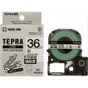 【キングジム】【テプラ】PROテープ 強粘着 白ラベル 黒文字 製品型番:SS36KW