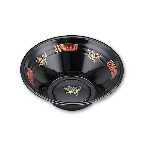 VK-770 鳳雷黒本体 サイズ : φ215×77mm 入数 : 400 | 使い捨て容器 どんぶり ラーメン テイクアウト ラ..