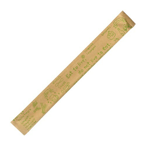 Disposable Chopsticks - クラフト完封箸カフェ（グリーン）CF-3 サイズ : 30×240mm 入数 : 4000(100膳×40)