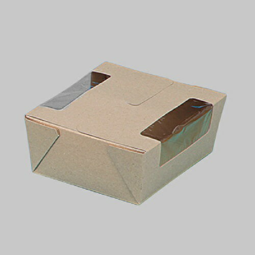 Rakuten - クラフト サラダランチボックス（L) ランチボックス 窓付き サイズ : 130×152×高さ65mm(底寸120×140mm) 入数 : 300(20枚ポリ×15)