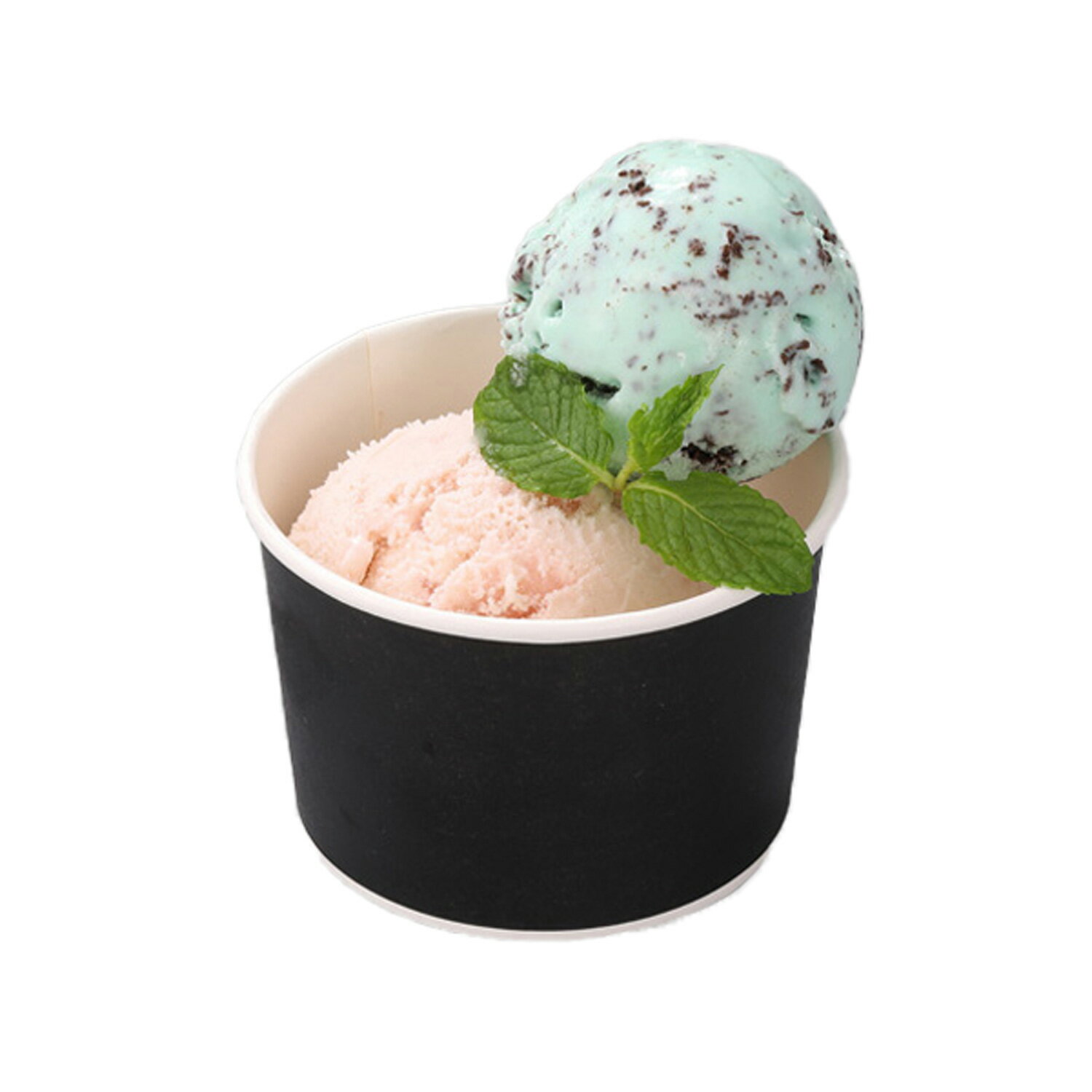 8オンス アイス&スープカップ (ブラック)(PLAラミ) サイズ : φ90×62H(mm)(232ml) ...