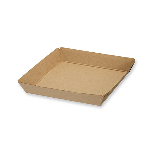 商品コード :71102780規格 :天面145×145/底面130×130/高25mm入数 : 800&ensp;&ensp;&ensp;ナチュラルなクラフトテイストの食品トレーです。パンやお菓子をのせたり、ランチプレートにもオススメのアイテムです。成型された状態で包装された商品です。※食品の長期保存には適しません。材質：未晒クラフト紙（内側に耐水耐油機能紙を使用）●電子レンジ使用可●オーブン使用不可ランチボックス ランチBOX ランチケース 弁当箱 使い捨て 業務用 テイクアウト デリバリー おしゃれ お総菜 お弁当 おかず キッチンカー テイクアウト 持ち帰り 宅配 デリバリー 出前 イベント 行事 パーティー レジャー BBQ ケータリング アウトドア お祭り ピクニック 花見 学園祭 ランチトレー 軽食トレー お菓子 パンのトレー