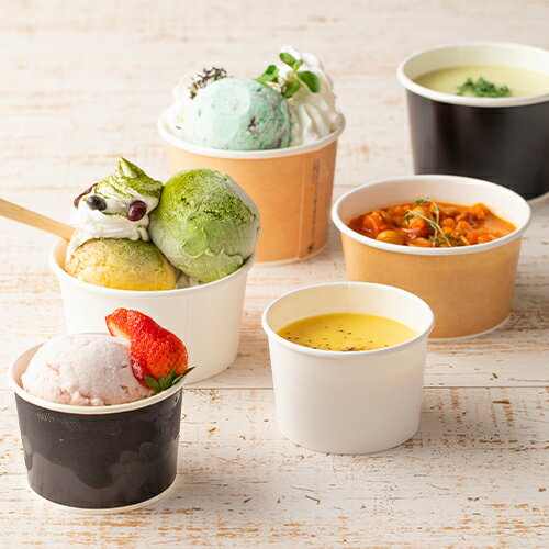 12オンス アイス&スープカップ (クラフト風) サイズ : φ114×61H(mm)(400ml) 入数 : 25