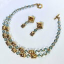 【中古】CELINE セリーヌ ヴィンテージ グリポア カラーストーン ネックレス イヤリング 2点セット レア 41cm レディース アクセアリー 希少 美品