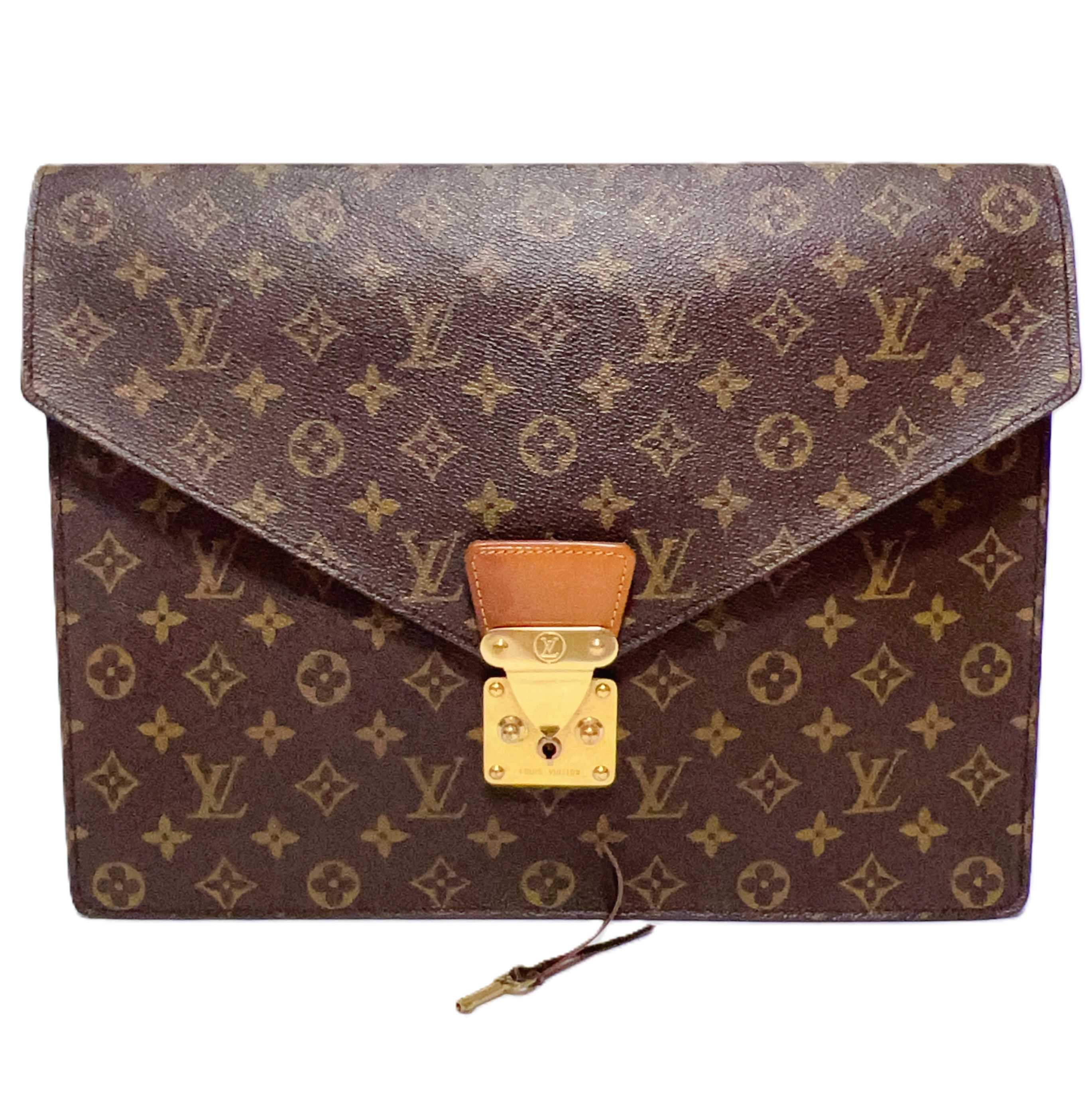 【中古】Louis vuitton ルイヴィトン ポルトドキュマン セナトゥール クラッチバッグ ブリーフケース M53335 モノグラム