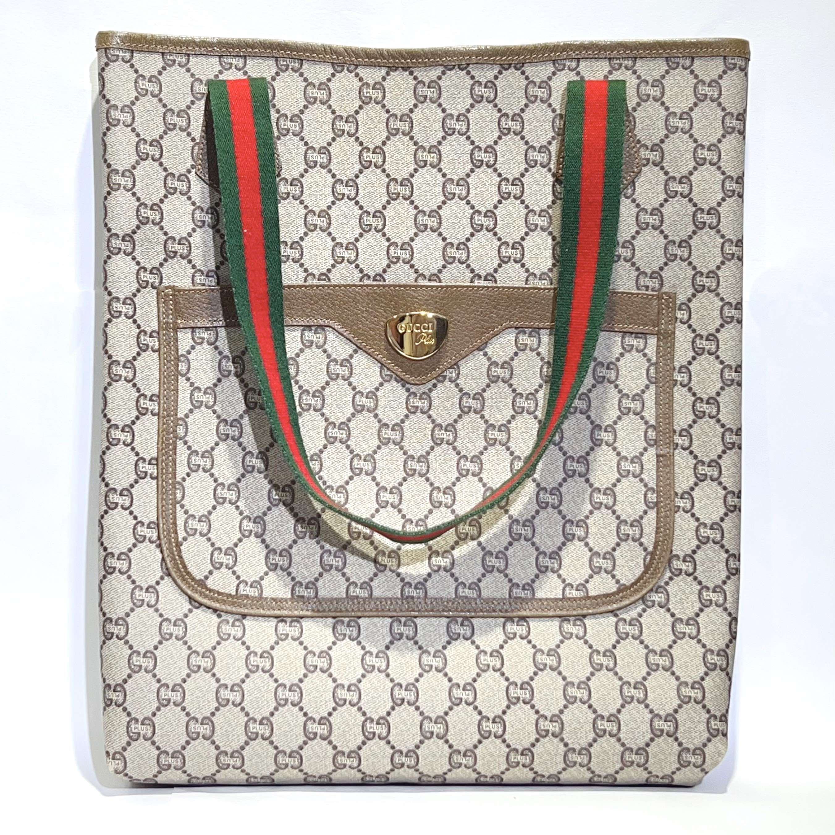 【中古】GUCCI グッチ GGスプリーム シェーリー トートバック PLUS ブラウン レディース 美品