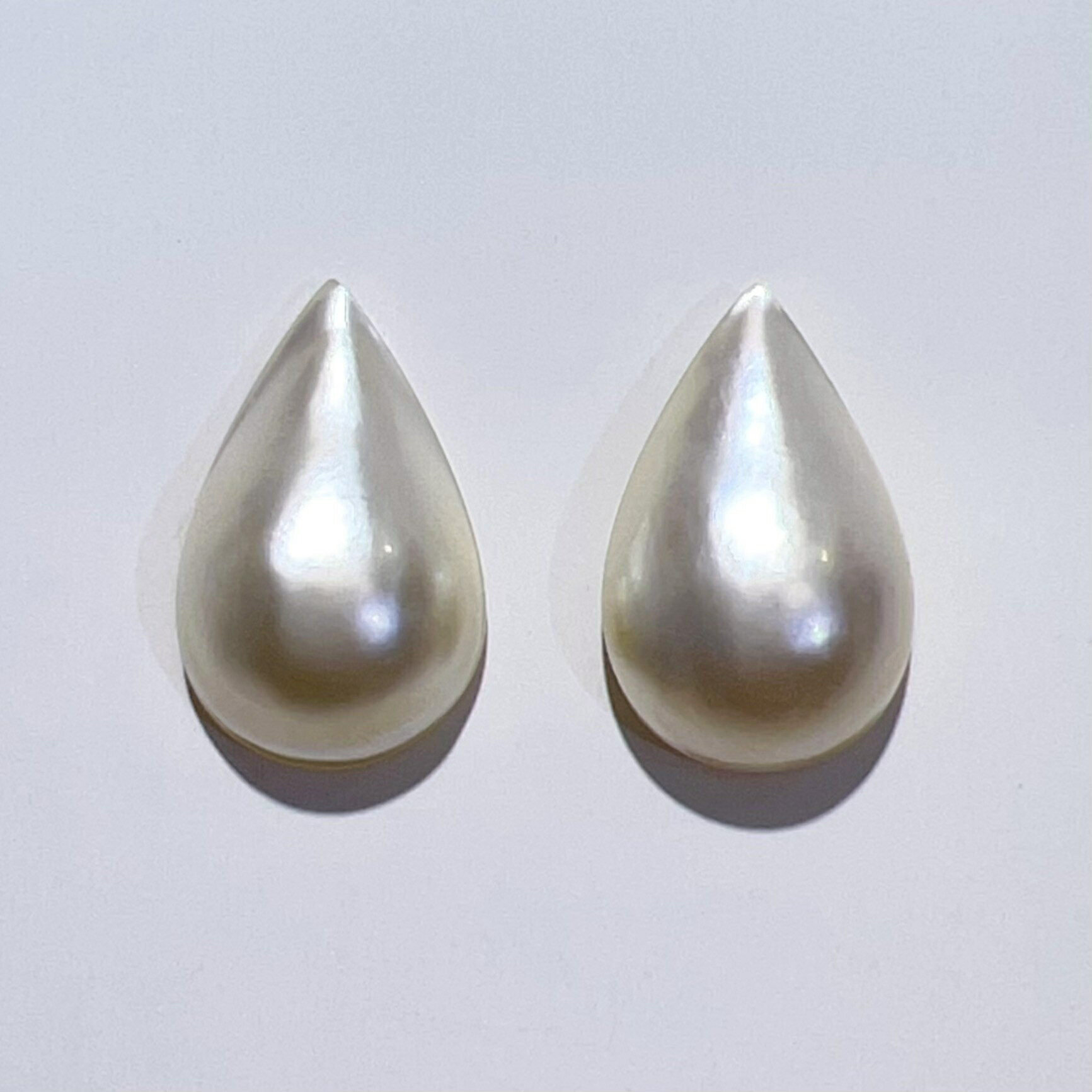 Pt900 南洋 ペアシェイプ マベパール ピアス 天然 本真珠 3.3g ホワイト レディース アクセサリー キャッチ・スタッドピアス 新品・未使用品 2