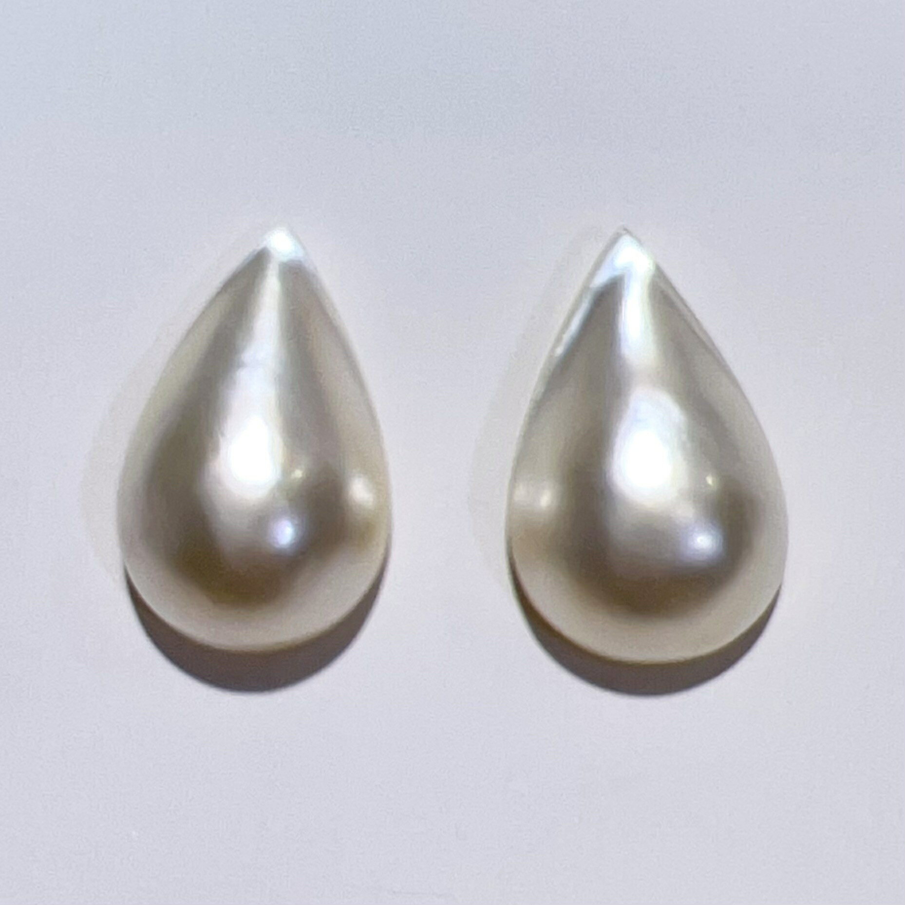 K18 南洋 ペアシェイプ マベパール ピアス 天然 本真珠 3.3g ホワイト レディース アクセサリー キャッチ・スタッドピアス 新品・未使用品 3