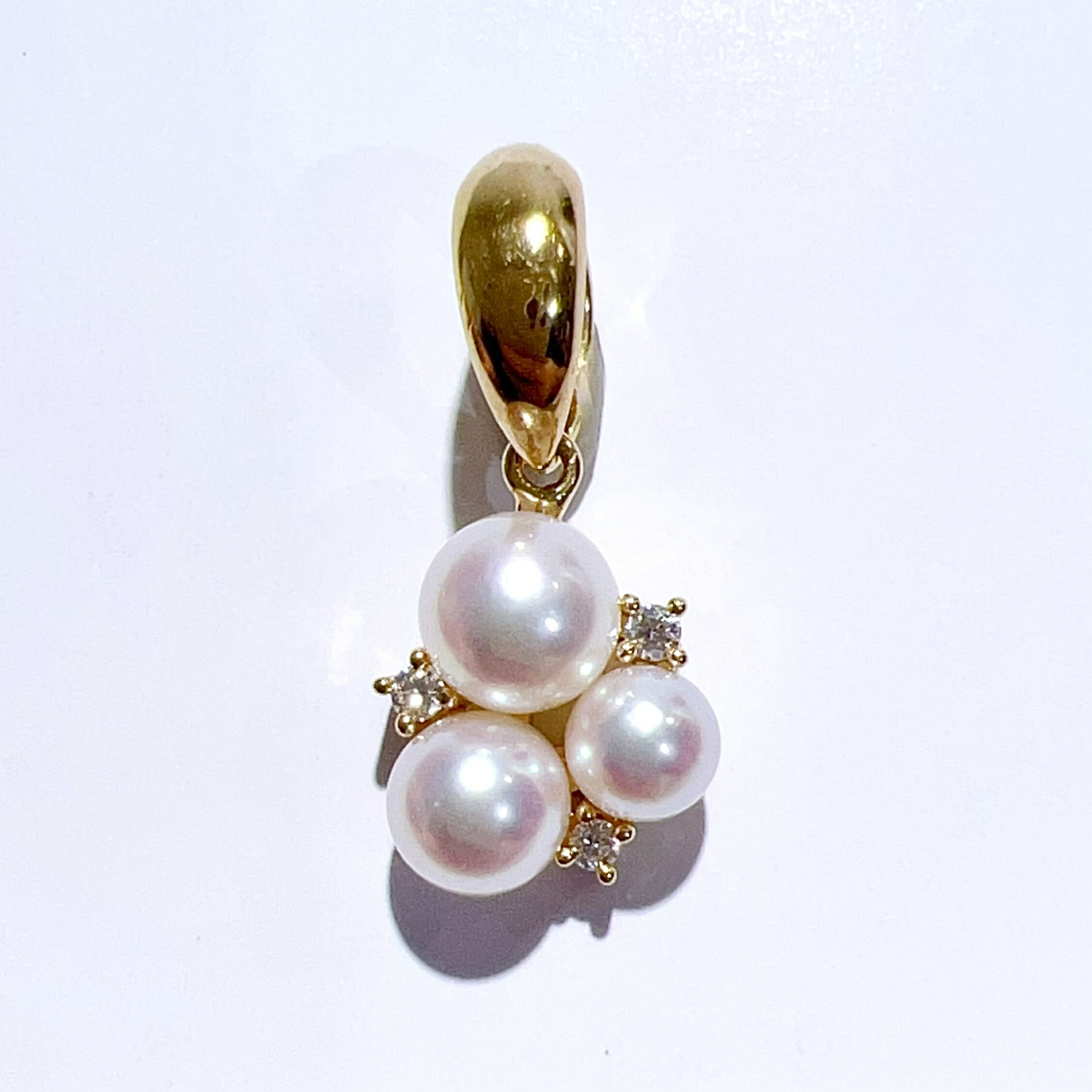 【中古】TASAKI タサキ 田崎 K18 天然 AKOYA アコヤ ベビーパール ダイヤ ネックレス ペンダントトップ 本真珠 P5.5mm D0.04ct 2.1g レディース アクセサリー 美品