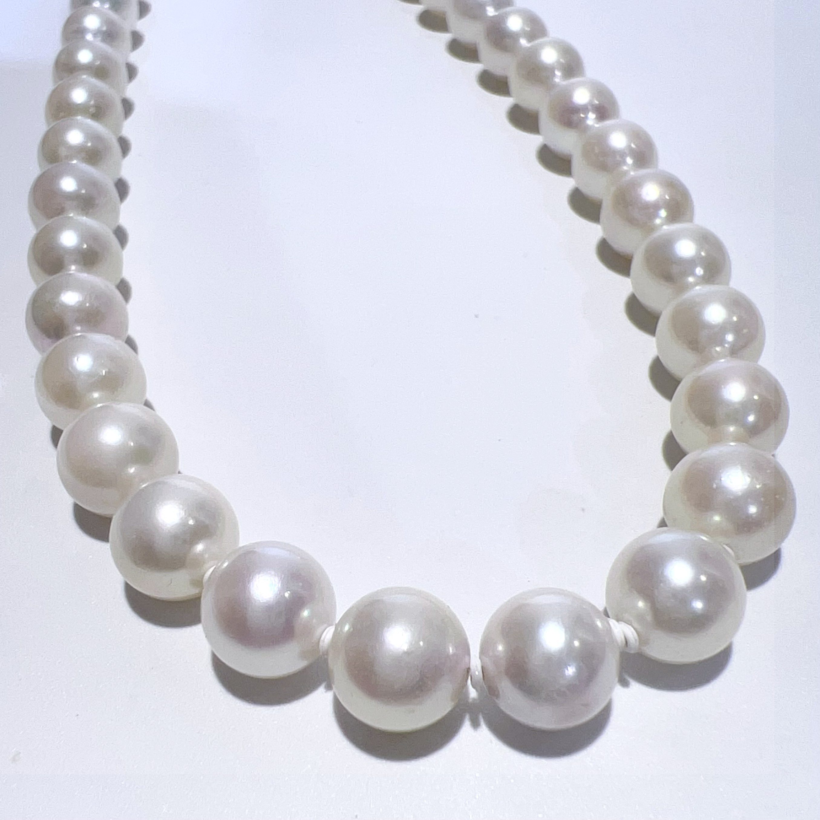 【中古】SV 天然 AKOYA アコヤ パール ネックレス 本真珠 ホワイト 42cm P7.5-8mm 35.3g レディース アクセサリー 美品