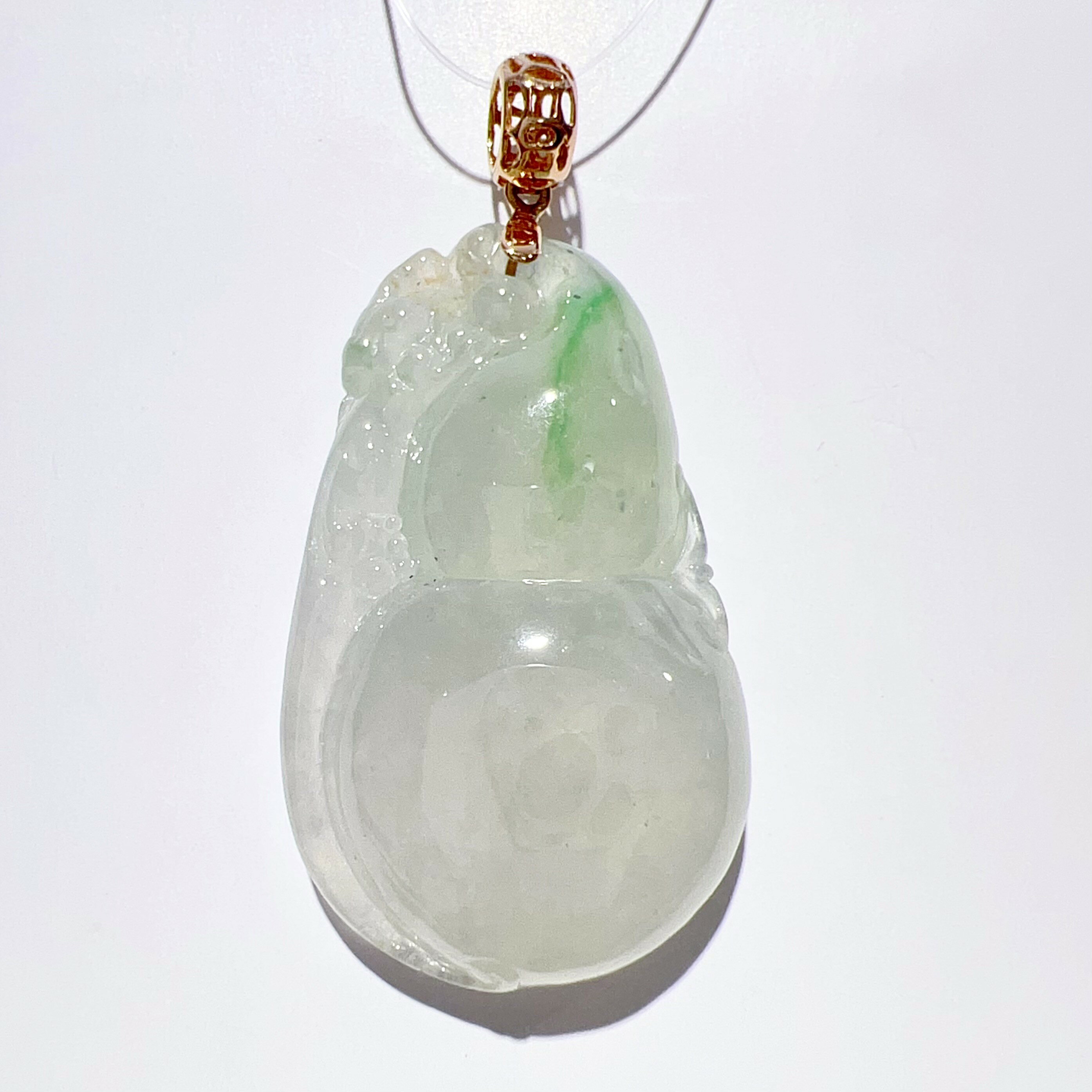 【中古】 K18PG天然翡翠ヒスイ...