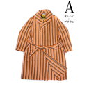 ポーランド軍 放出 ポスピタル ガウン ストライプ A オレンジ×ブラウン 170サイズ 未使用 デッドストック ミリタリーウェア(4)