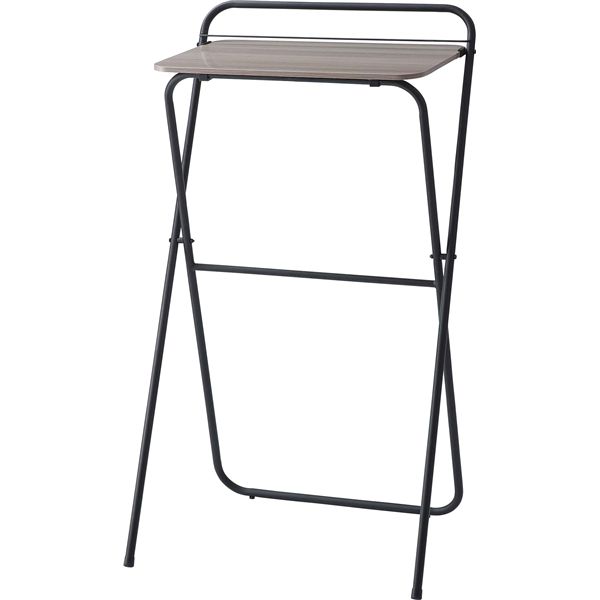 フォールディングハイデスク ブラック 約W64.5×D56×H116.5／107cm 完成品