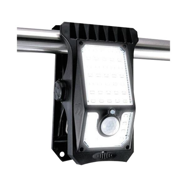 オンスクエアソーラー充電式クリップ型センサーライト ブラック OL-336B 1台