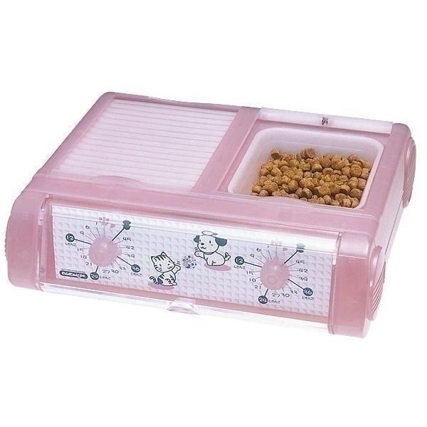 山佐時計計器 ペット自動給餌器 わんにゃんぐるめ クリアピンク CD-400（CP）【ペット用品】