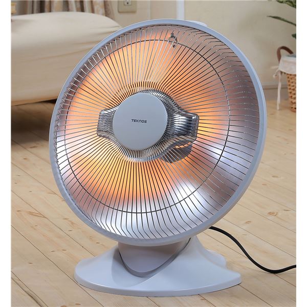 ハロゲンヒーター/暖房器具 【パラボラ型】 床置きタイプ 上下首角度調節可 転倒OFFスイッチ 〔防寒 冬..