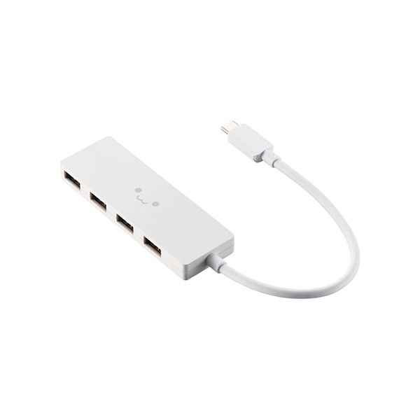エレコム USB Type-C 4ポートUSB2.0ハブ 15cm しろちゃん(ホワイト×ブラック) U2HC-H040WF