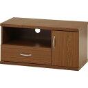 ローボード 幅約89cm オークブラウン 組立品【代引不可】(3)